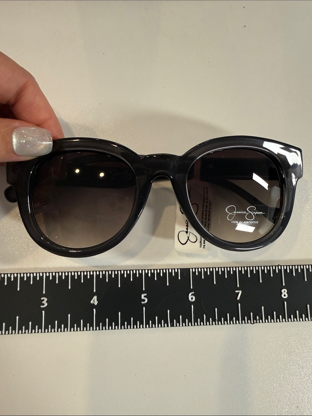 Jessica Simpson Black Round Gradient Women's Sunglasses